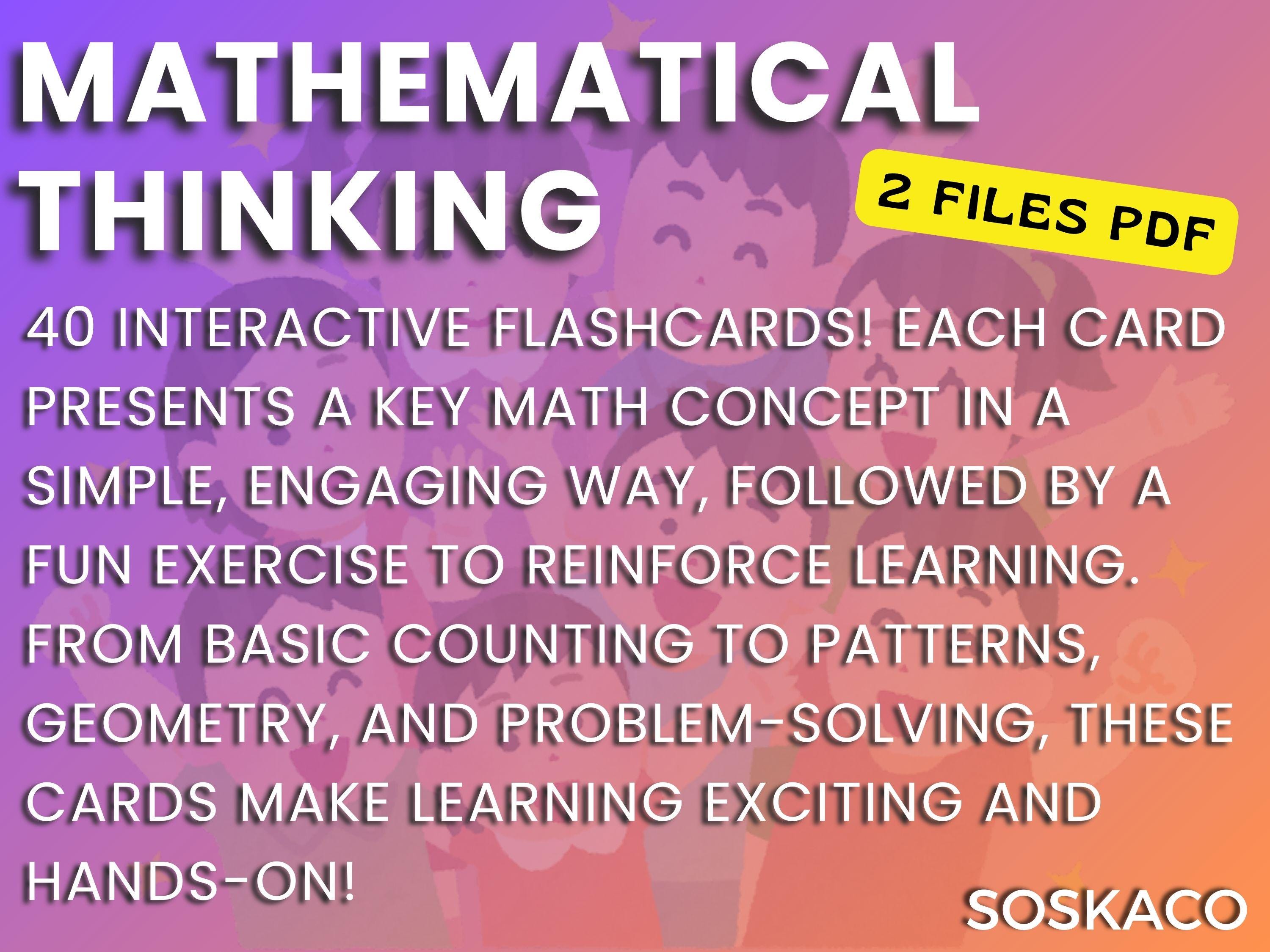 Editable Problem Flash Cards Mathematic Thinking Flashcards for Kids, Math Printable Problem Solving ...