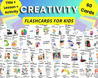 Creativity Flashcards for Kids, Creative Thinking Critical Activities, Boost Creates, Printable Creative Skills Cards
