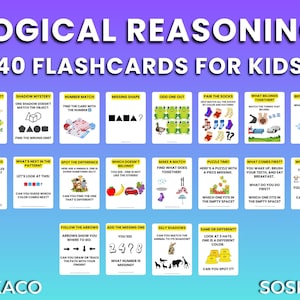 Reasoning Card Logical Reasoning Flashcards, Educational Logical Game for Kids, PDF ...