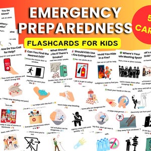 Notfallpläne für Kinder | Sicherheitsfertigkeiten, Erste Hilfe, Feuerwehrübungen und Lernkarten für die Notfallhilfe, Lernkarten