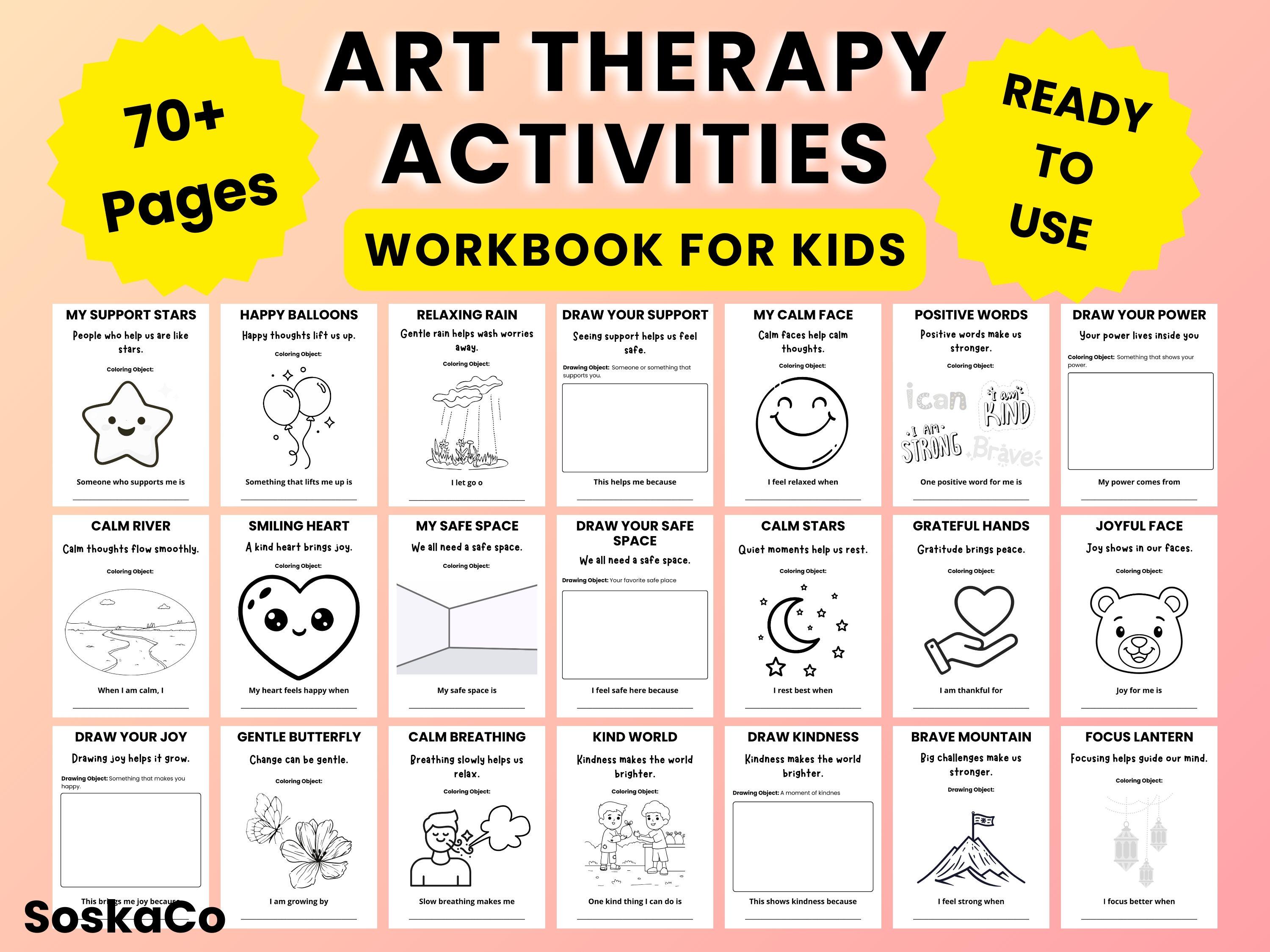 70+ Art Therapy Worksheets for Kids, Healing Therapist Activities ...