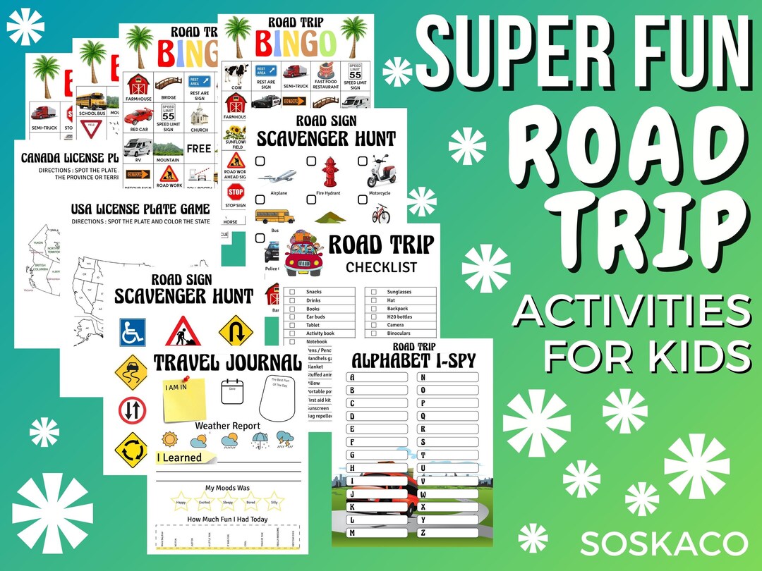 Road Trip Activities Kids, Printable Road Trip Game, Kids Road Trip ...