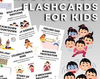 Emotional Regulation Flashcards for Kids, Social Emotional Feelings Activities Worksheet, Feeling Emotion Printable Cards