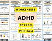 ADHD Worksheets for Kids, Emotional Regulation Activities, Adhd Focus, Printable Social Skills Workbook