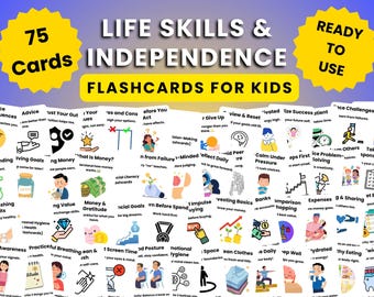 Tarjetas didácticas de independencia y habilidades para la vida para niños, actividades para desarrollar la confianza en uno mismo, tarjetas educativas imprimibles