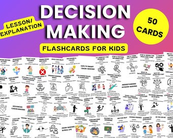Decision Making Flashcards for Kids, Critical Thinking Problem Solving Skills, Printable PDF Cards