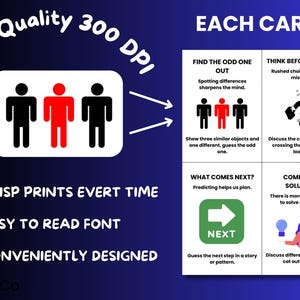 Critical Thinking Flashcards for Kids, Printable Learning Decision Making Skills, Educational Cards image 9