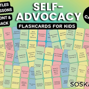 Self Advocacy Flashcards voor kinderen | Vertrouwen, communicatieve vaardigheden | SEL Afdrukbare flashkaarten leren en emotionele groei