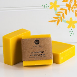 Clementine & Sunflower Handmade Natural Vegan Soap/Artisan/Eco/Plastic-Free