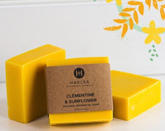 Clementine & Sunflower Handmade Natural Vegan Soap/Artisan/Eco/Plastic-Free