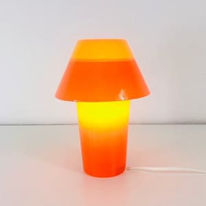 Oranje &quot;Mushroom&quot; - Glazen tafellamp - Vintage