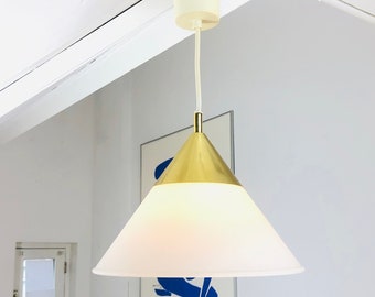 Glashütte Limburg - Vintage 70’S pedant / hanglamp / plafondlamp - Messing en glas - Hollywood regency stijl