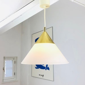 Glashütte Limburg - Vintage 70’S pedant / hanglamp / plafondlamp - Messing en glas - Hollywood regency stijl