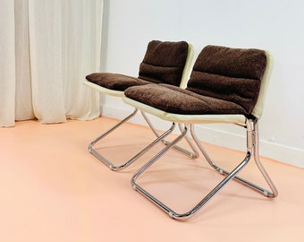 Space Age Design Stuhl - 1 von 2 - Vintage 70er Jahre Skandinavisches Design - Buisram Lounge Hocker