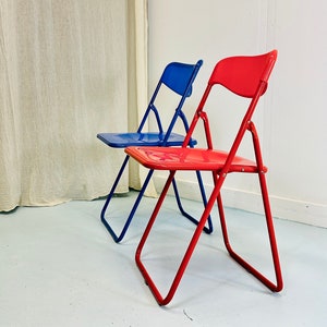 90s "Ted" Folding chair in red  - Space age - Vintage Ikea