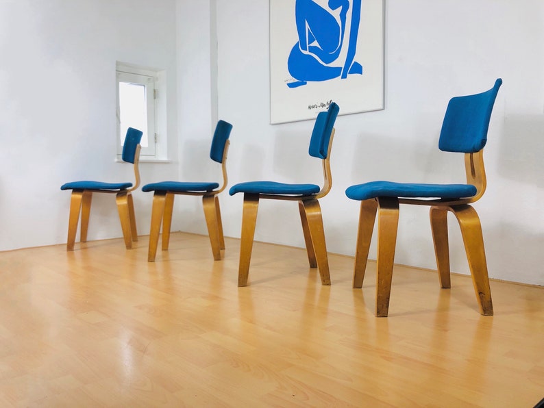 Pastoe Set van 4 stoelen Cees Braakman Plywood SB03 image 2