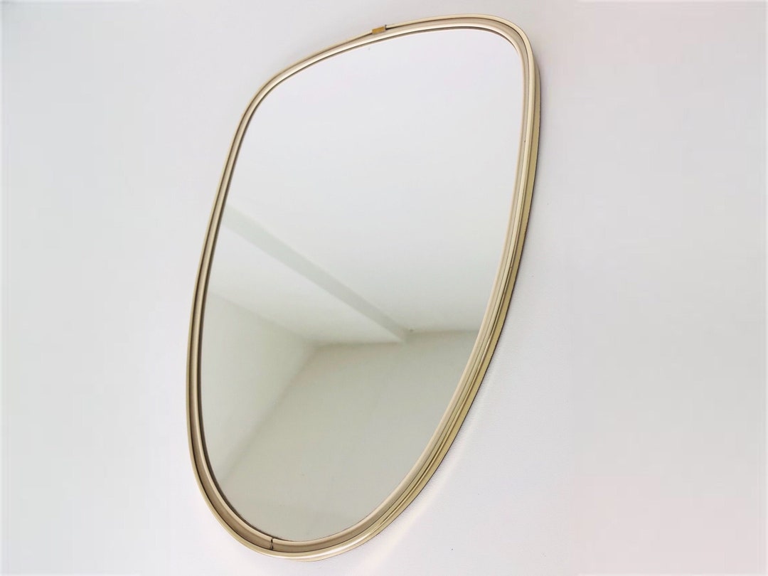 Ovale Wandspiegel Mid Century 60's Gold Tone Details Etsy