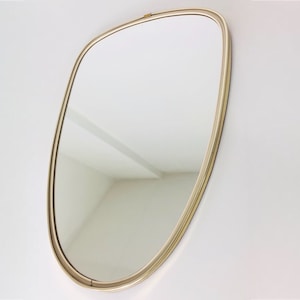 Ovale wandspiegel - Mid century - 60&#39;s - Gold tone details