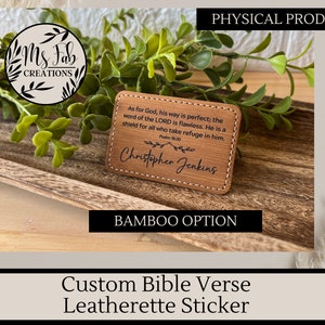 Leatherette Sticker Engraved Bible Verse, Custom Leatherette, Personalized Bible,christian ...