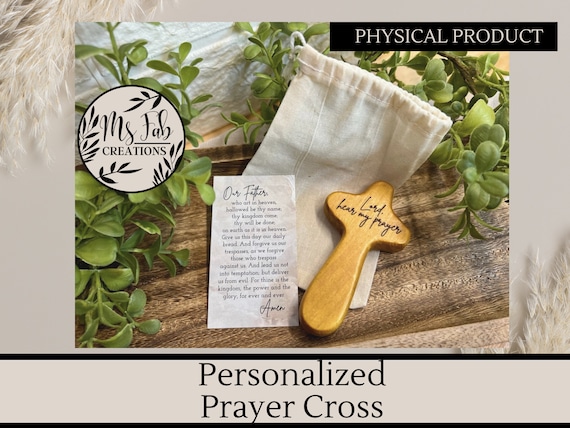 Prayer cross, Personalized Christian gifts, Devotional Gifts, Baptism Gift, Gift under 20, Customized Christian gift, Lords prayer, Engraved