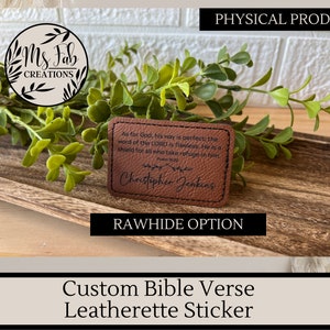 Leatherette Sticker Engraved Bible Verse, Custom Leatherette, Personalized Bible,christian ...