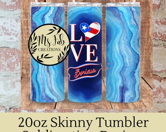 Puerto Rico sublimation design, Boricua tumbler wrap, puerto rico flag tumbler png, 20 oz Tumbler Wrap, Skinny Tumbler PNG, Puerto Rico PNG