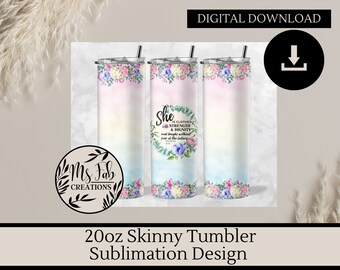 Proverbs 31 PNG, Bible verse PNG, Christian Tumbler Sublimation Design, 20 oz Tumbler Wrap, Skinny Tumbler, Faith Tumbler PNG, Sublimation