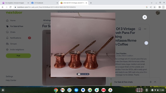 Set Of 3 Vintage Jezveh Pots/Turkish Coffee Pots For Making Demitasse/Armenian Coffee