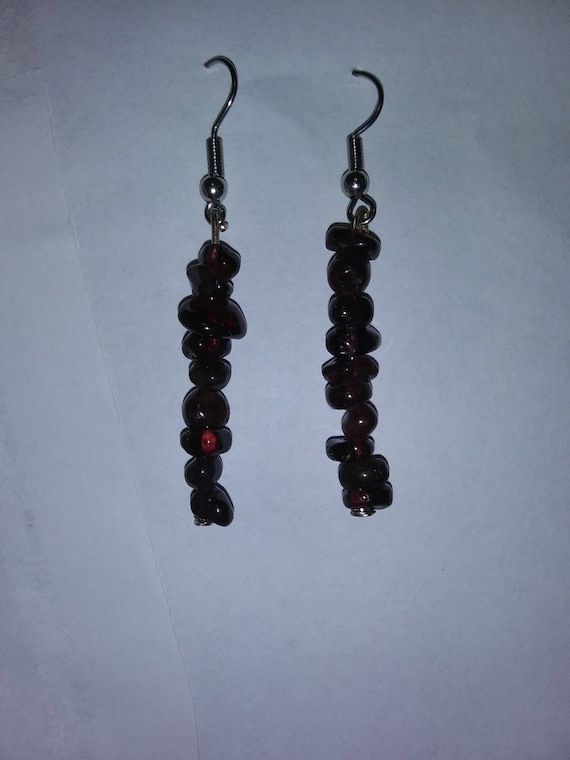 Genuine Garnet Dangle Earrings