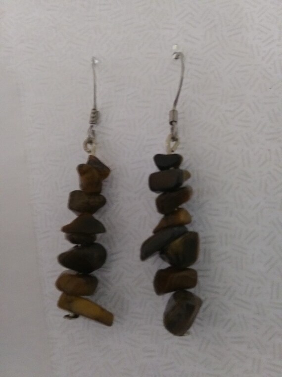 Genuine Tiger's Eye Dangle Earrings