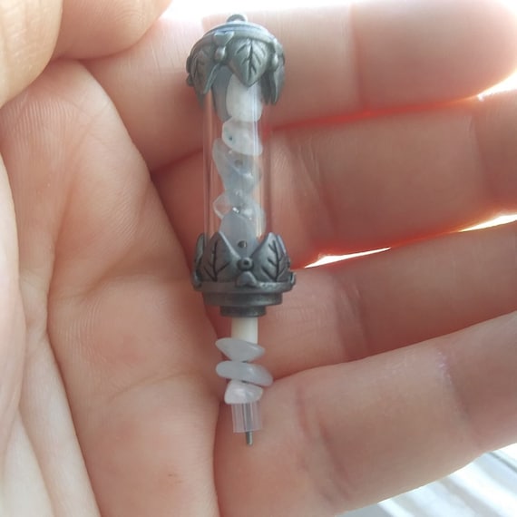 Genuine Aquamarine Glass Vial Charm/Pendant