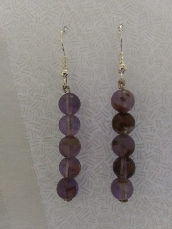 Genuine Cacoxenite Gemstone Dangle Earrings