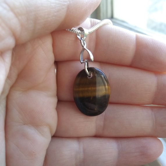 Tiger's Eye And Sterling Silver Necklace
