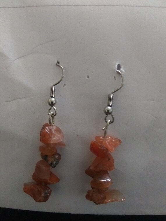 Red Agate Dangle Earrings