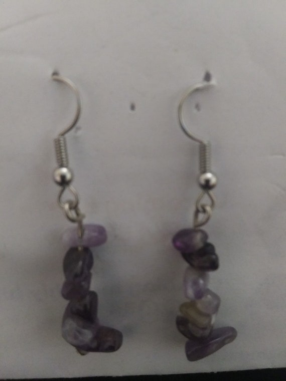 Genuine Amethyst Dangle Earrings