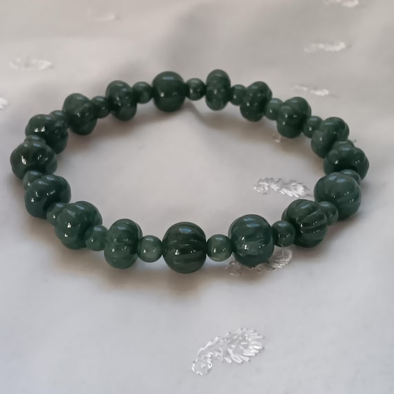 Genuine Olmec Jade Stretch Bracelet
