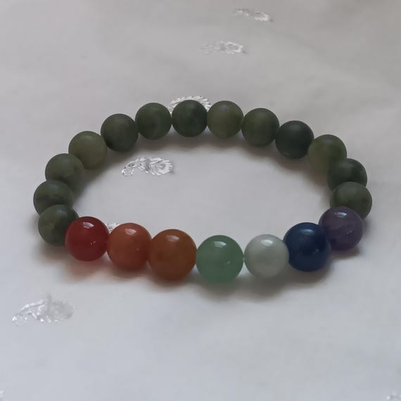 Genuine Connemara Marble & Multi-Gemstone Beaded Stretch Bracelet