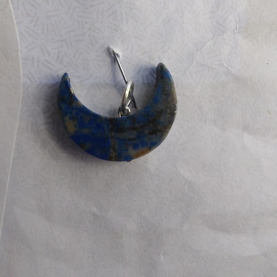 Genuine Lapis Lazuli Crescent Moon Pendant