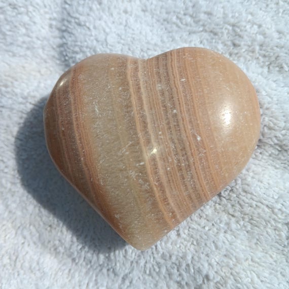Lovely, Genuine Peach Moonstone Heart