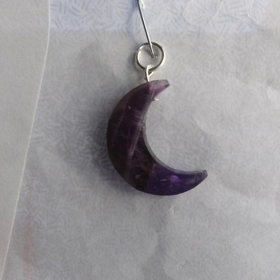 Genuine Amethyst Faceted Crescent Moon Charm