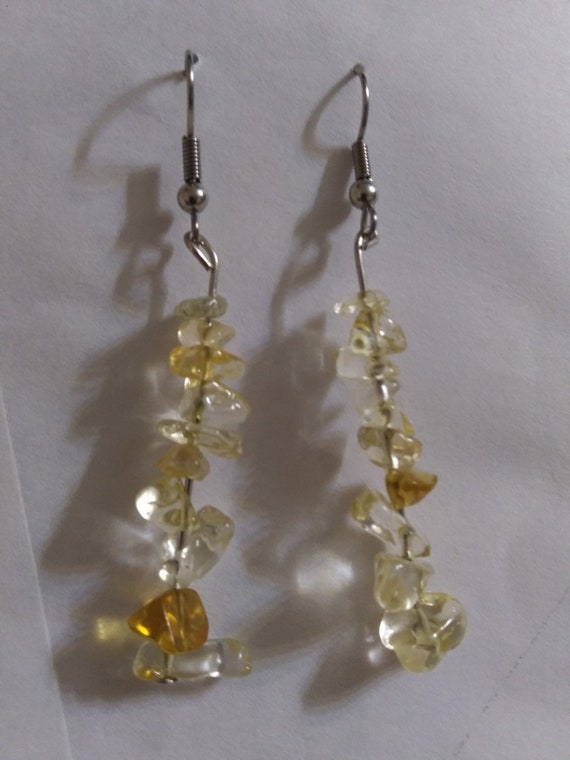 Long, Citrine Dangle Earrings