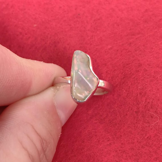Unusual, 2.5-Ct. Genuine Opal And Sterling Silver Ring