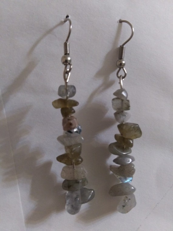 Labradorite Long Dangle Earrings