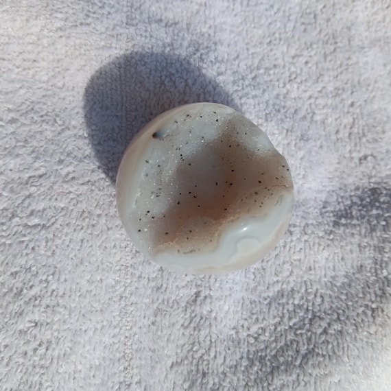 Genuine Lace Agate/Druzy Crystal Sphere