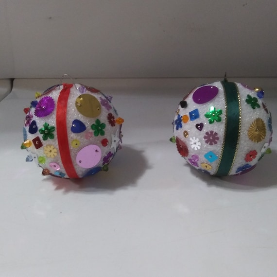 Funky, 1970's-Inspired, Handmade Christmas Ornaments