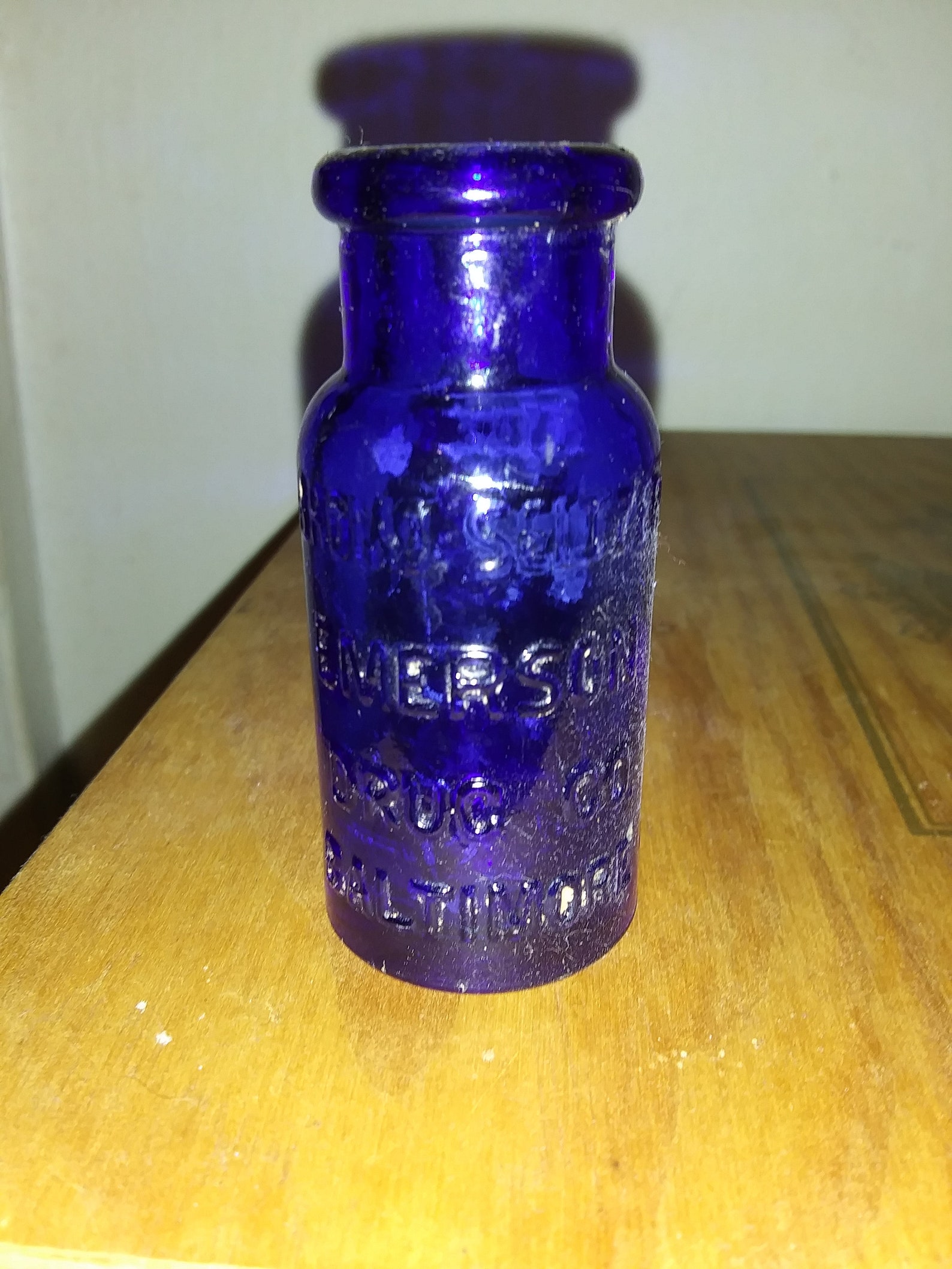 Antique Cobalt Blue Bromo Seltzer Bottle Baltimore Maryland Etsy