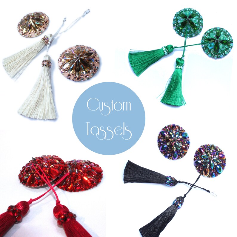 Custom Rhinestone Tassels Pasties Burlesque Etsy Australia