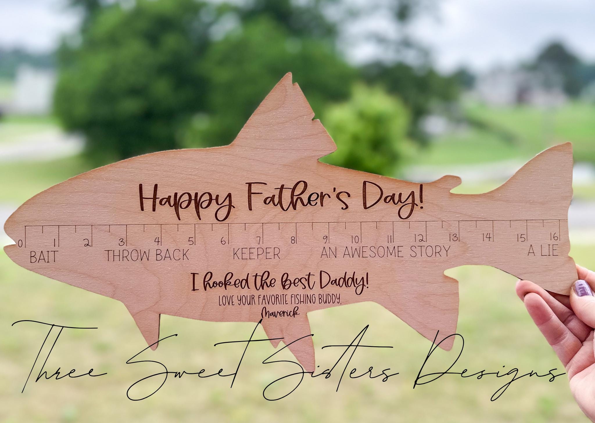 Fish Ruler Father's Day Sign SVG | Happy Father's Day | Laser Cut Files ...