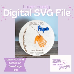 Archivo SVG personalizado con signo de huella de mano del Día del Padre / Archivo cortado con láser / Archivo Glowforge / Regalos para papá / Regalos para el abuelo