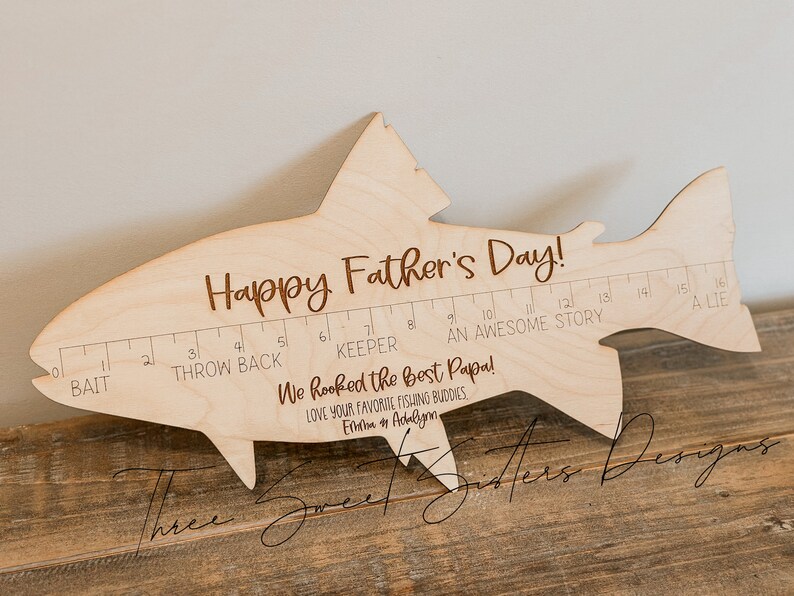 Fish Ruler Father's Day Sign SVG Happy Father's Day - Etsy